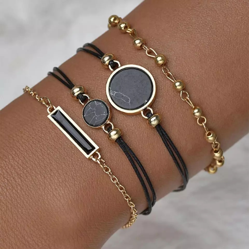 5pcs Set Women's Luxury Leather Band Analog Quartz Wrist Watch - Image 5
