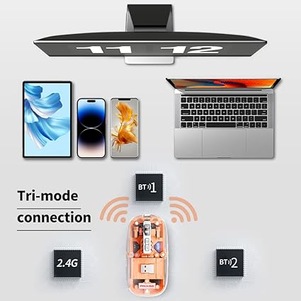 FMOUSE Transparent Rechargeable Wireless Mouse - Image 7