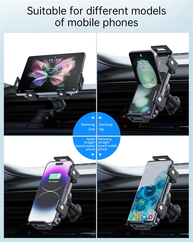 15W Car Wireless Charger Stand Phone Holder Mount - Image 2